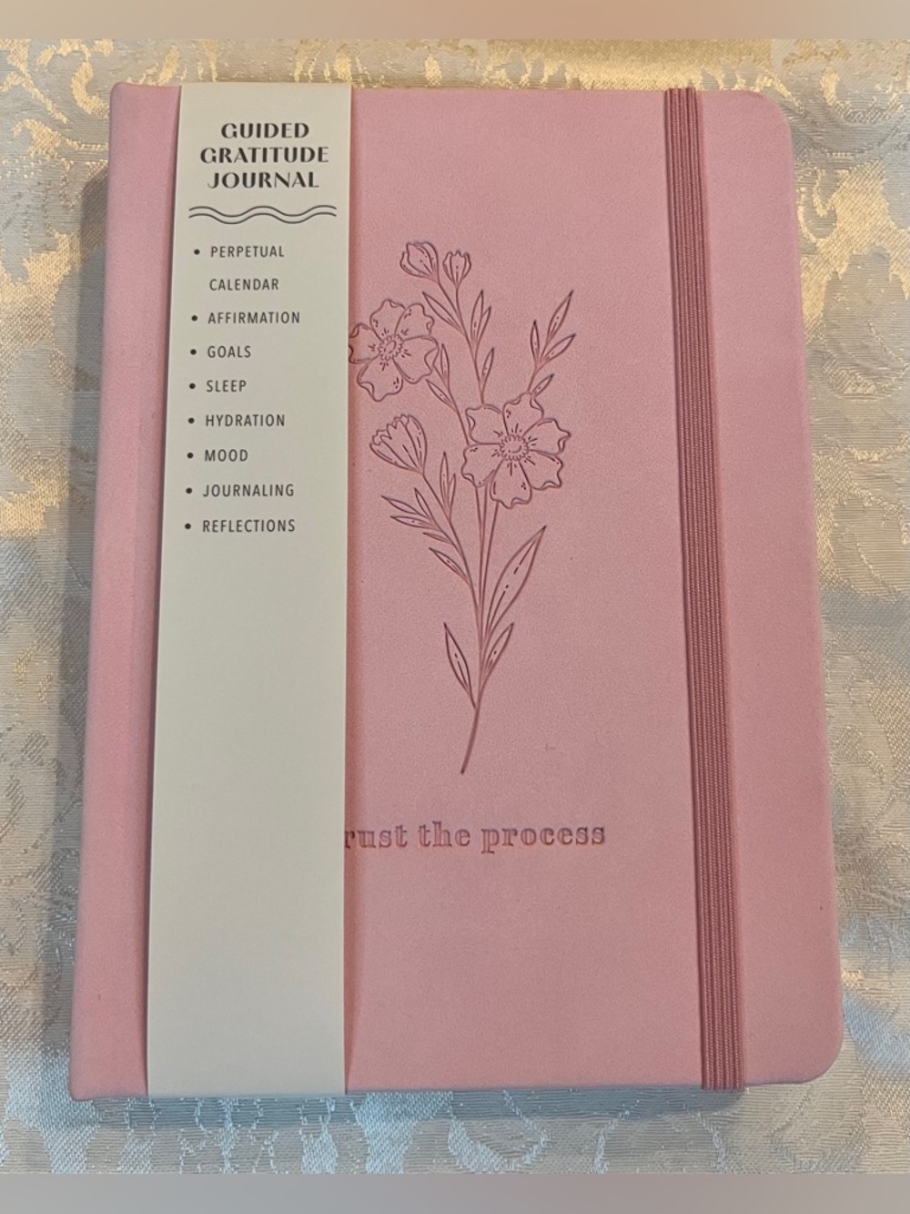 Guided Gratitude Journal with Embossed Floral Design Softcover in Pink NWT - Picture 2 of 5